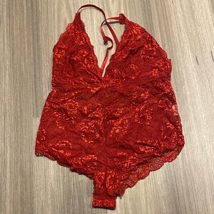 SHEIN Red Lace Lingerie
